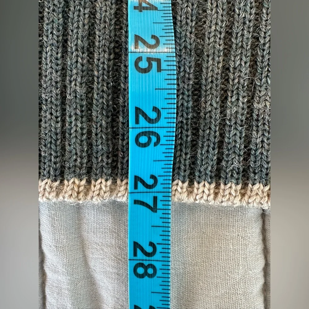 Woolovers 100% Pure British Wool 1/4 zip pullover long sleeve contrast sweater M